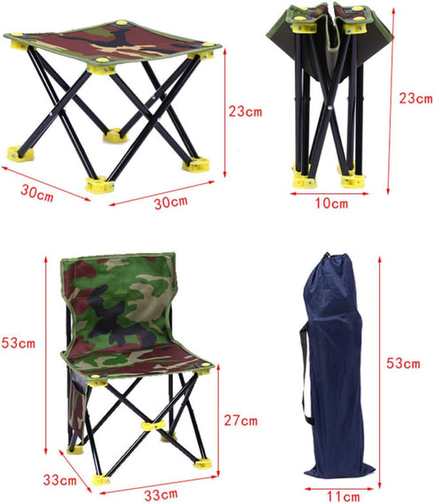 33x33cm) Zerodeko Foldable Chair for Outdoor Activities Lightweight Oxford Fabric Stool for Camping Fishing Travel