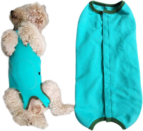 Dog’s Recovery Suit Post Surgery Shirt for Puppy, Wound Protective Clothes for Little Animals (Blue-xs)