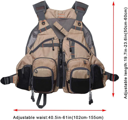 Kylebooker Adjustable Fly Fishing Vest Pack for Men and Women