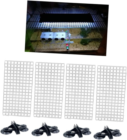 Aquarium Supplies Set, Filter Panel, Lid, Fish Tank Bottom Divider Grid, Isolate Board