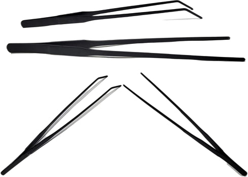 2Pcs 10.5" Reptile Stainless Steel Long Tweezers - Feeding Tongs for Lizards, Snake, Gecko, Tarantula Supplies