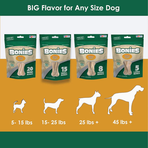 Bonies Skin and Coat Treats for Dogs, Chicken Flavor, Minis, 2 Bone Pack