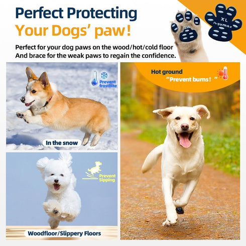 Dog Paw Protector Anti-Slip Pads - Toe Grips for Senior Dogs, Traction Pads for Slippery Floors, 12 Sets (48 pcs)