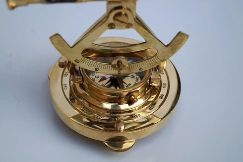 Nautical Solid Brass Alidade Telescope Compass -Home Decor Pirate Captain Boat Toy, Navigation Tool Pirate Marine