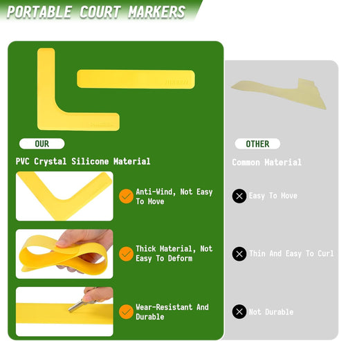 28pcs 84pcs, Hikeen Court Lines Marker Kit Anti-Slip and Wind-Resistant Throw Down Markers or Pickleball Net Court