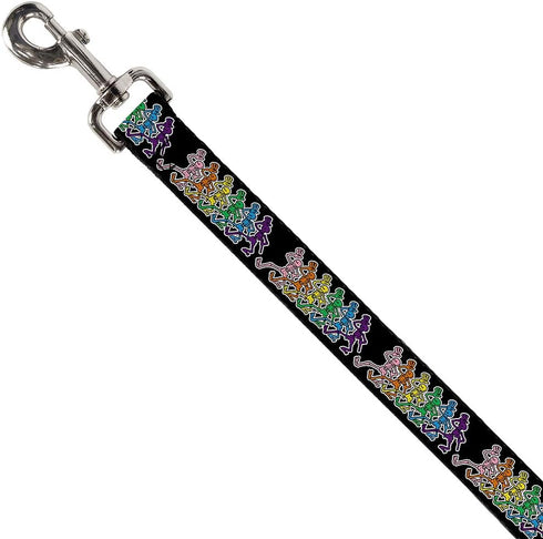 Buckle-Down Pet Leash - Dancing Skeletons Black/Multi Color - 4 Feet Long - 1" Wide