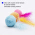 Furry Rattle Ball Cat Toy with Feather and Catnip, Interactive Pom Pom Balls for Cats, 2 Inch, 3 Pack