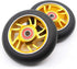 Z-FIRST 2pcs Gold Replacement 100mm Pro Scooter Wheels with ABEC 9 Bearings for MGP/Razor/Lucky/Envy Scooters