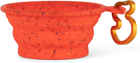 The Dodo Collapsible Dog Bowl, Red; Travel Bowl That Folds Flat with Carabiner for Easy Storage and Carry