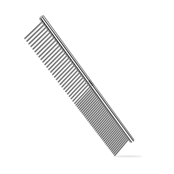 ROPO Dog Comb for Matted Fur - Pet Dematting Comb with Rounded Teeth and Non-Slip Grip Handle