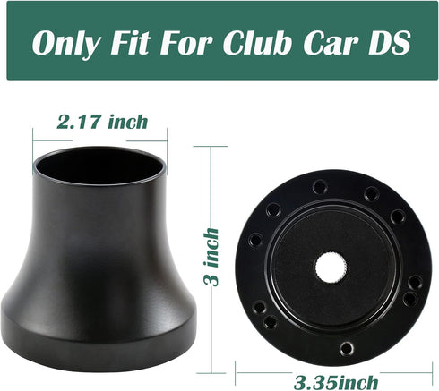Roykaw Black Golf Cart Steering Wheel Adapter Compatible with Club Car DS