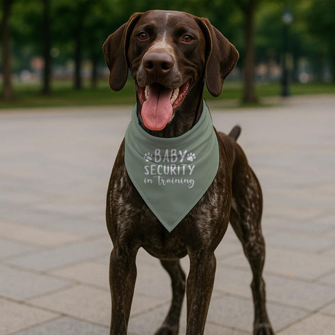 YJIKRTVT Baby Security in Training Dog Bandana,Green Adjustable Triangle Dog Scarf, Dogs Pregnancy Announcement