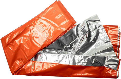 Treasure Gurus Emergency Reflective Mylar Tarp, Orange Solar Blanket for Camping Hiking Gear Survival Supplies