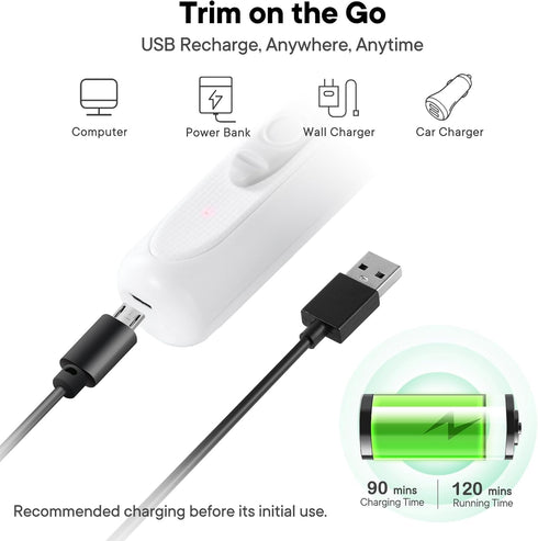 Dog Paw Trimmer with LED Light, Rechargeable Cordless Electric Grooming Clippers, Low Noise for Small Dogs and Cats