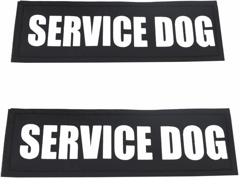 2 Pack Reflective Service Dog Patches with Hook Back for Pet Collar Vest Harness - 3 Sizes by PetBazaar