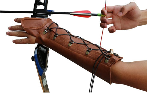 Handmade Leather Arm Guard Bow Hand Shooting Glove