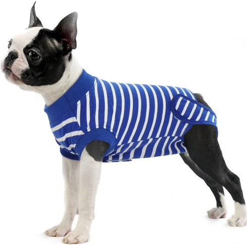 IDOMIK Dog Recovery Suit - Adjustable Anti-Licking Post Surgery Onesie, Soft Abdominal Wound Bandage & E-Collar