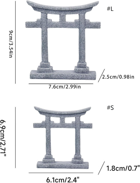 Tsynapter Torii Gate Aquarium Decor Japanese Stone Statue Ornament for Fish Tank, Garden Decoration, Landscape