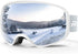Ski Goggles, Snowboard Goggles for Men, Women, Adults, Youth, OTG/100% UV Protection/Anti-fog/Wide Vision