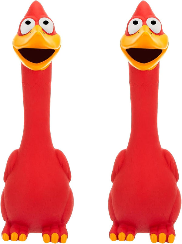 Hungdao 2 Pcs Horse Toys - 11 Inches Latex Rubber Chicken Dog Toy to Reduce Separation Anxiety, Screaming Chicken Toy
