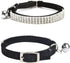 CHUKCHI Soft Velvet Adjustable Cat Collar with Bling Diamante and Bells, 11 inch for Small Dogs & Cats (Black)