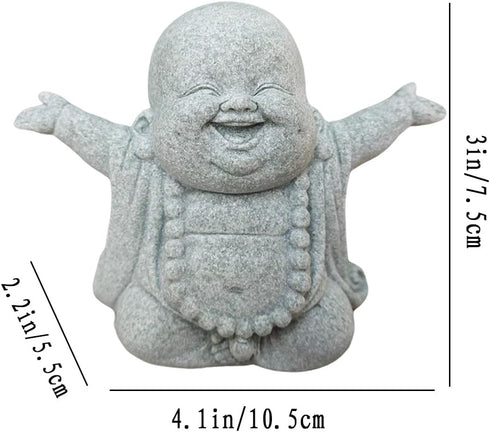 Buddha Fish Tank Decor, Asian Stone Buddha Figurines for Aquarium Zen Garden, Mini Stone Buddha Sculptures