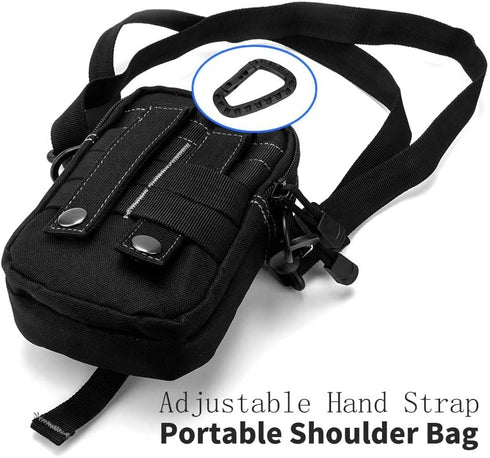 Small Tactical Molle Pouch, Military Waist Pouch EDC with Smartphone Holster for Outdoor Utility Gadget