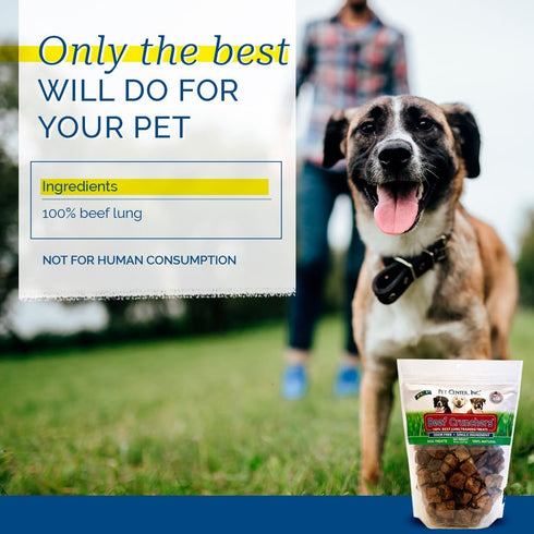 Pet Center, Inc Beef Crunchers: 100% Beef Lung Training Treats for Dogs - Premium Quality Natural Single Ingredient 7 oz