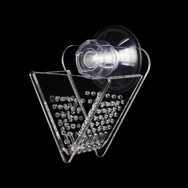 WEAVERBIRD Acrylic V-Shape Cone Red Worm Feeder with Suction Cup for Shrimp Fish Tank Feeding
