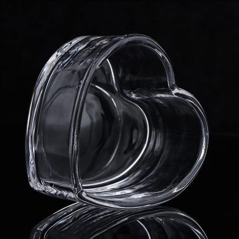 Hamster Transparent Glass Food and Water Dish - Cute Heart-Shaped Feeding Bowl for Hamster Hedgehog Small Pet