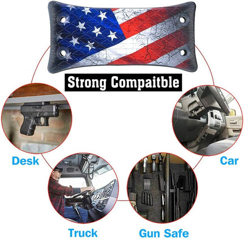 50 Lbs Gun Magnet Mount, Rating,Rubber Coated Gun Holder for Pistol, Handgun, Shotgun, Rifles, Revolvers, Safe