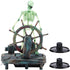 Aquarium Pirate Captain Decoration, Skeleton Ornament for Landscape, Pirate Captain Skeleton on Wheel
