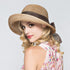 Women's Straw Sun Hat - Wide Brim Ribbons Roll Up Bucket UPF 50+ Foldable Floppy with Strap