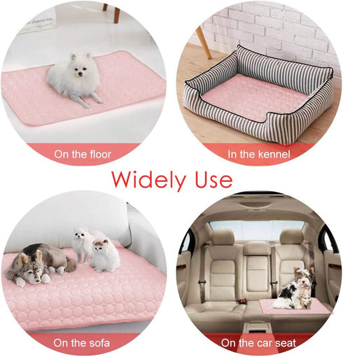 Pet Cooling Mat for Dog Cat, Washable Reusable Ice Silk Self Cooling Pad, Pet Sleeping Blanket for Beds and Couches