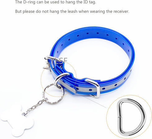 Dog Collar Strap for Electronic Training Shock Collar Receivers - Adjustable Durable Waterproof 3/4 Inch Replacement