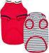 Blueberry Pet Soft & Comfy Summer Vacation Beach Cotton Dog T-Shirts, Cerise Red, 2 Pack, Sailor Suit