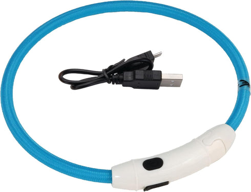 Coastal USB Light-Up Neck Ring, Blue, 24" for Pets