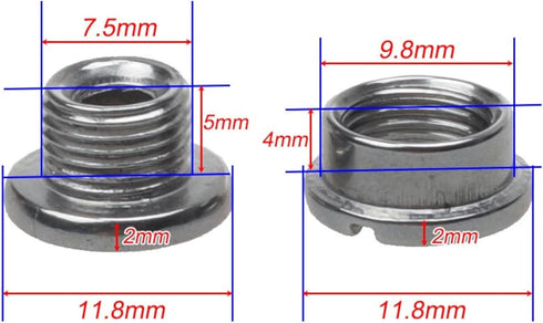 Rear Derailleur Hanger M8 Chainring Mounting Fastener Dropout - Pack of 2 ( 2 Nuts / 2 Bolts)