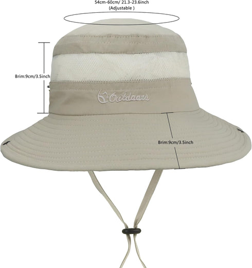 Outdoor Sun Hat, Bucket Hats for Women with Sun Protection, Mesh Quick-Dry Cap UPF 50+ (Adjustable Size)
