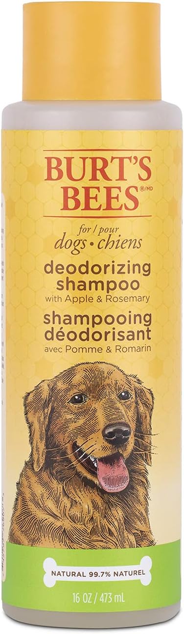 Burt's Bees for Pets Deodorizing Dog Shampoo with Apple & Rosemary - Naturally Derived, 16 Oz, Made in USA