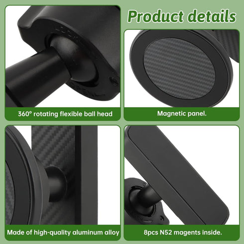 CfoPiryx N52 16 15 14 13 12 Magnetic Golf Cart Phone Holder, Aluminum Phone Mount with Magnets Golf Cart Accessories
