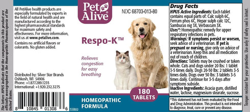 PetAlive Respiratory ComboPack for Pets - Natural Remedies for Colds and Sinus Issues