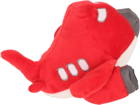 Interactive Plush Airplane Dog Toy - Red