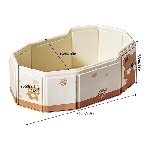Genrico 75x45cm Portable Folding Bathtub Shower Pool with Drain Plug for Kids Girls Cats Dogs Apartment Farm Travel