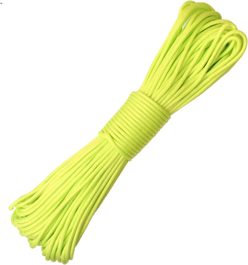 Paracord 9 Core 550 Parachute Cord, Camping Rope 100FT, Safety Green