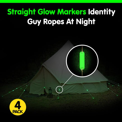 Pack 12 Zips/4 Round/4 GLO-X Campers Essential Glow - Powerful Glow in The Dark Camping Accessories for Tent Campers