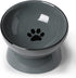 ONTUBE Ceramic Raised Cat Dishes or Small Dog Bowl, Pet Food or Water Bowls, 5.3-Inch 10oz (Gray)