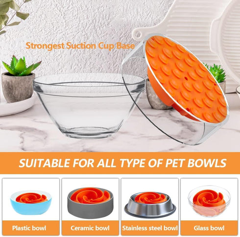 Slow Feeder Dog Bowls Insert - Soft Silicone Bowl for Small, Medium & Large Dogs