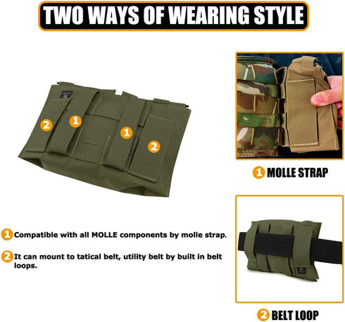 KRYDEX Tactical Blow Out Kit Bag Medical Pouch IFAK Pouch with MOLLE and Belt Loop