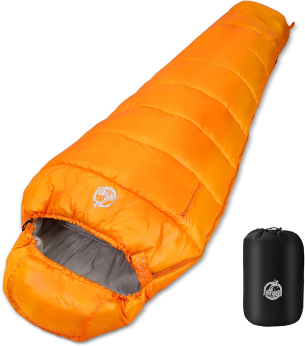 Mummy Sleeping Bag 14-59 ?, 3-4 Season Warm & Cool Weather Lightweight Washable for Outdoor Camping Hiking Travel